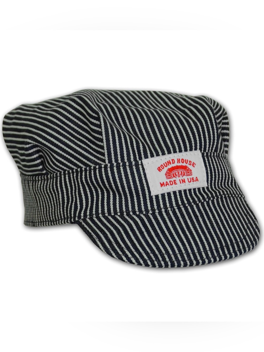 Roundhouse Round House Train Conductor Striped Engineer Hat  - Made in USA